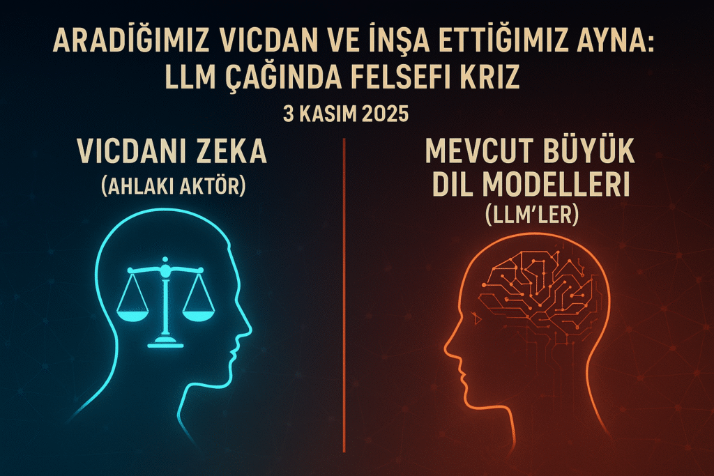 vicdani zeka; LLM'lerin felsefi sonuçları; yapay zeka ve hakikat krizi; ahlaki sorumluluğun devri; simülasyon krizi; anlam enflasyonu